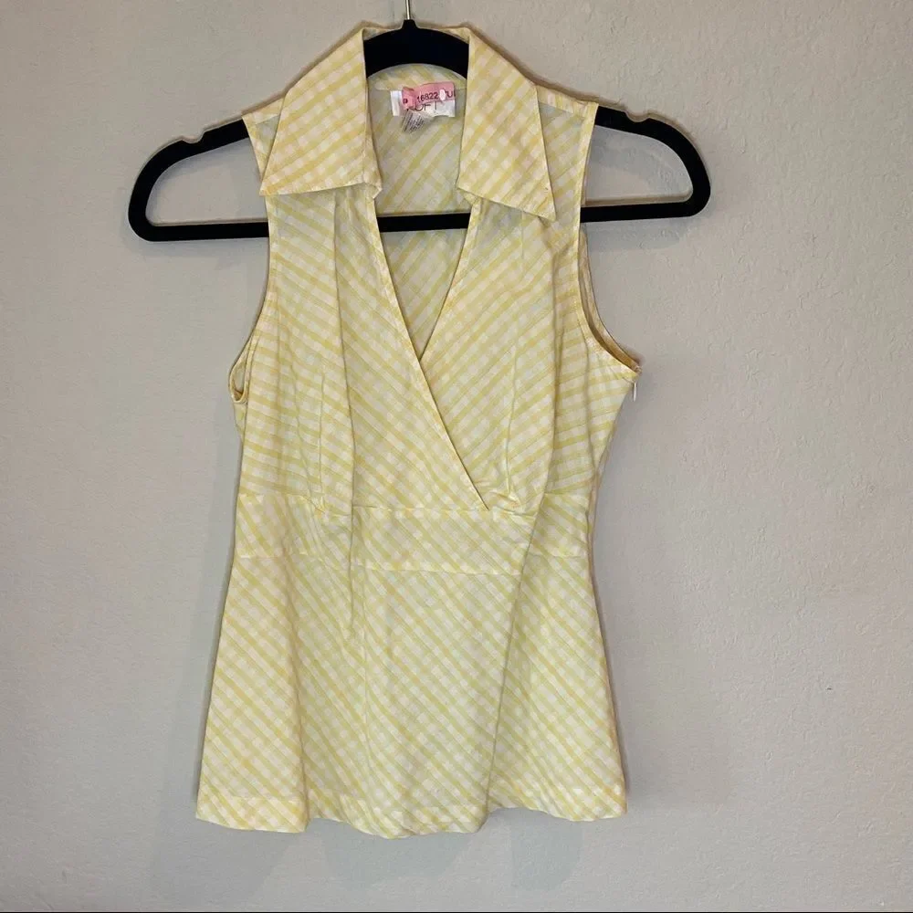 Loft NWOT Yellow Gingham Cardigan & Tank Duo